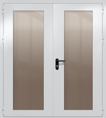 Двупольная дверь eiw-60 с максимальными стеклами (цвет светло-серый RAL 7047)