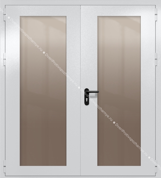 Двупольная дверь eiw-60 с максимальными стеклами (цвет светло-серый RAL 7047)