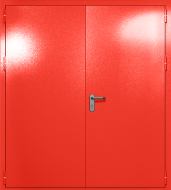 Двупольная глухая дверь ei-60 (цвет красный RAL 3020) Двупольная глухая дверь ei-60 (цвет красный RAL 3020)