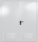 Двупольная глухая дверь ei-60 с вентиляцией (цвет светло-серый RAL 7047)