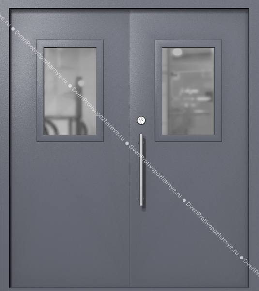 Двупольная техническая дверь со стеклами 600x400 (цвет темно-серый RAL 7015) Двупольная техническая дверь со стеклами 600x400 (цвет темно-серый RAL 7015)