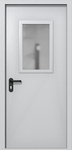Однопольная дверь ei-60 со стеклом 600x400 (цвет светло-серый RAL 7047)