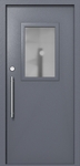 Однопольная техническая дверь со стеклом 600x400 (цвет темно-серый RAL 7015)