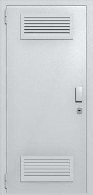 Однопольная глухая техническая дверь с вентиляцией (цвет светло-серый RAL 7047)