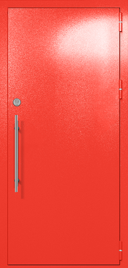 Однопольная глухая техническая дверь (цвет красный RAL 3020)