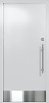 Однопольная глухая техническая дверь с отбойником (цвет светло-серый RAL 7047)