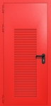 Однопольная глухая техническая дверь с вентиляцией (цвет красный RAL 3020)