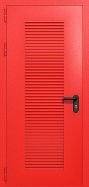 Однопольная глухая техническая дверь с вентиляцией (цвет красный RAL 3020) Однопольная глухая техническая дверь с вентиляцией (цвет красный RAL 3020)