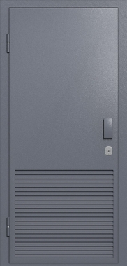 Однопольная глухая техническая дверь с вентиляцией (цвет темно-серый RAL 7015)