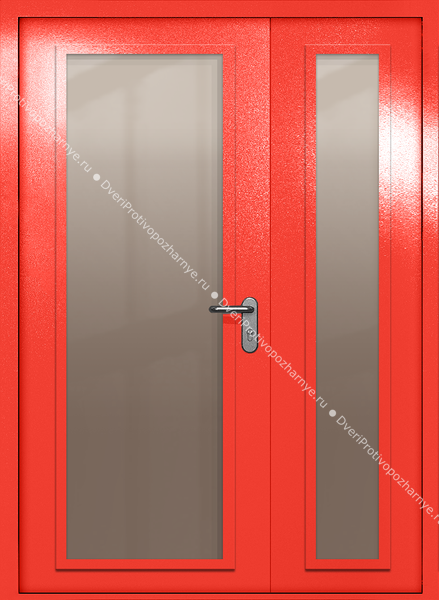 Полуторапольная дверь eiw-60 с максимальными стеклами (цвет красный RAL 3020) Полуторапольная дверь eiw-60 с максимальными стеклами (цвет красный RAL 3020)