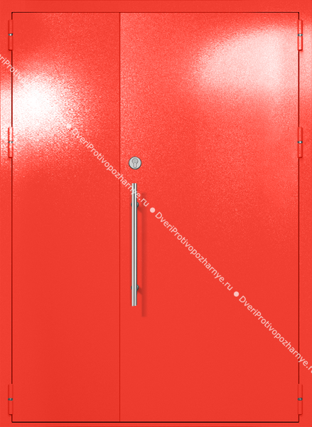 Полуторапольная глухая техническая дверь (цвет красный RAL 3020)