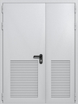 Полуторапольная глухая техническая дверь с вентиляцией (цвет светло-серый RAL 7047)