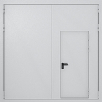 Распашные ворота ei-60 с калиткой (цвет светло-серый RAL 7047)